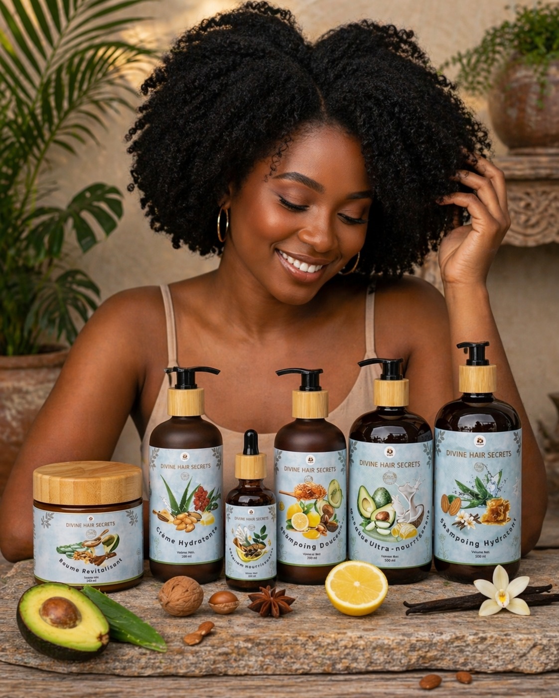 Soins naturels pour cheveux afro
